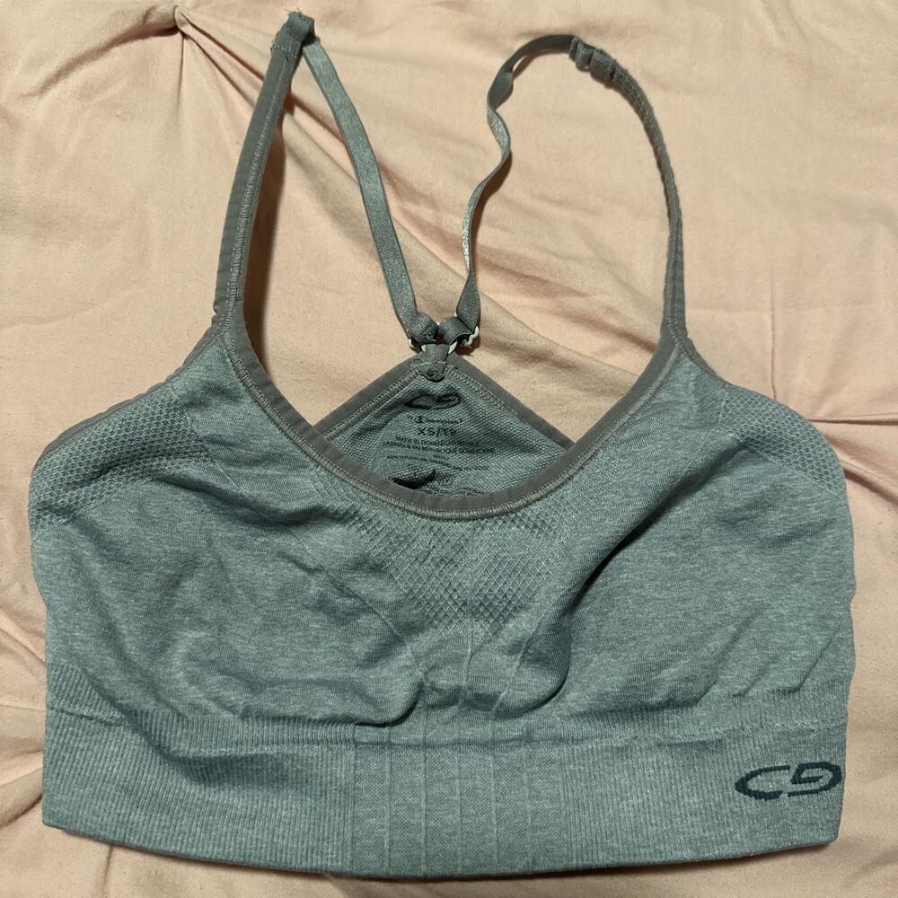Champion Women's Grey and Blue Bra